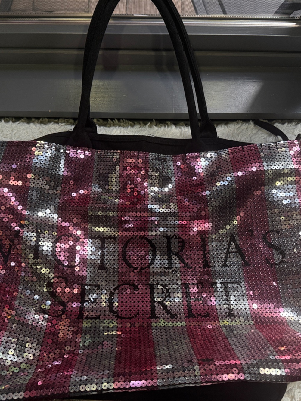 Victoria's Secret Pink and Silver Sequin Tote